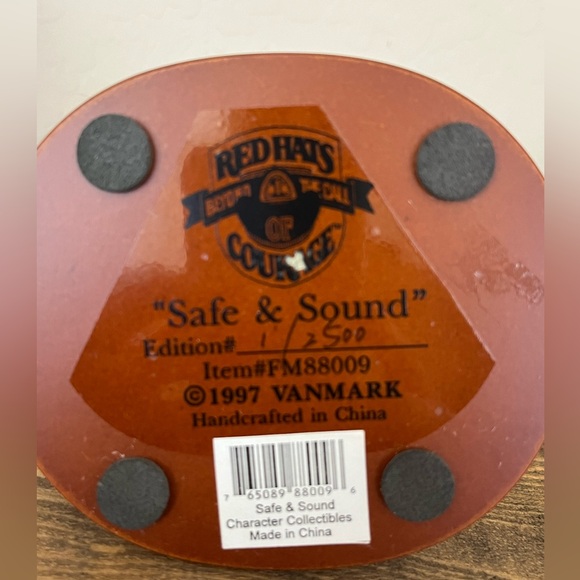 Vintage Red Hats of Courage 1997 Vanmark "Safe & Sound" 8" Figurine #FM88009 - Picture 4 of 4